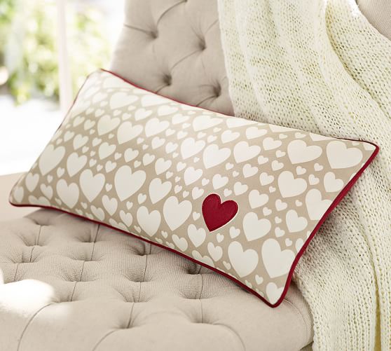 Valentine Heart Lumbar Pillow Cover 12 X 24 Pottery Barn