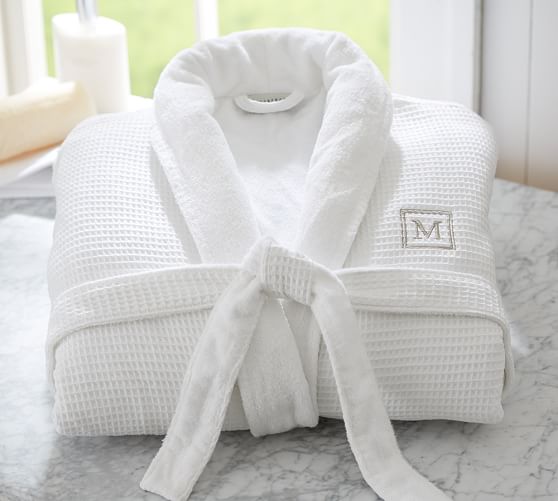 Waffle Weave Resort Robe Small White Pottery Barn
