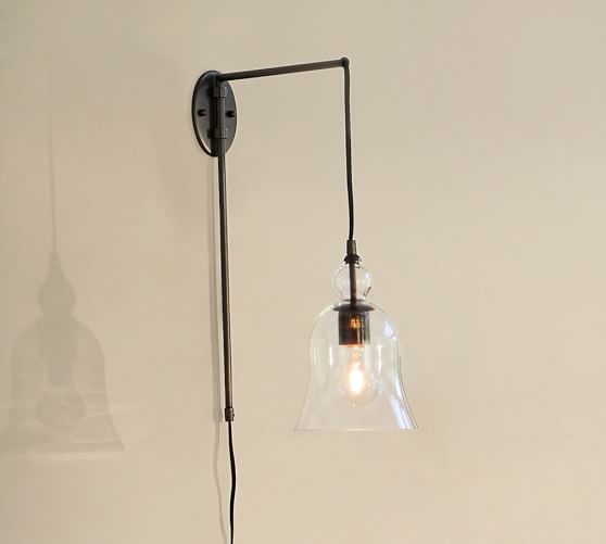 Madison Glass Pendant Sconce Bronze Pottery Barn