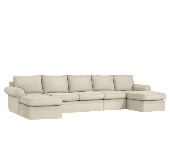 Pearce Roll Arm 4 Piece Double Chaise Sectional Slipcover