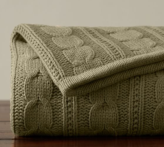 Cozy Cable Knit Throw Pottery Barn