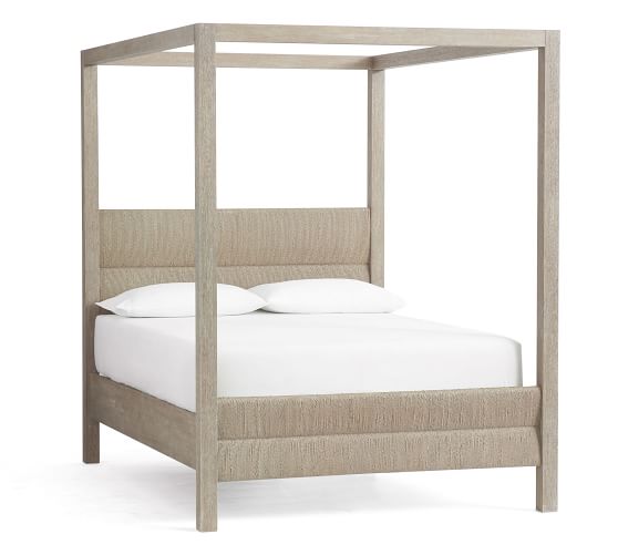 Farmhouse Woven Canopy Bed Wooden Beds Pottery Barn