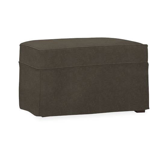 Cameron Slipcovered Ottoman Polyester Wrapped Cushions Vintage