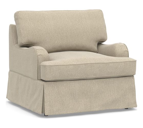 SoMa Hawthorne English Arm Slipcovered Armchair, Polyester Wrapped