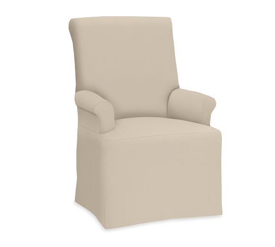 Pb Comfort Dining Roll Arm Long Armchair Slipcover Twill - Long Armchair Pb Comfort Dining Roll Arm Long Armchair Slipcover Twill - Long Armchair