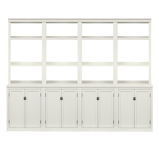 Logan Small Wall Suite With Open Shelving Antique White Pottery