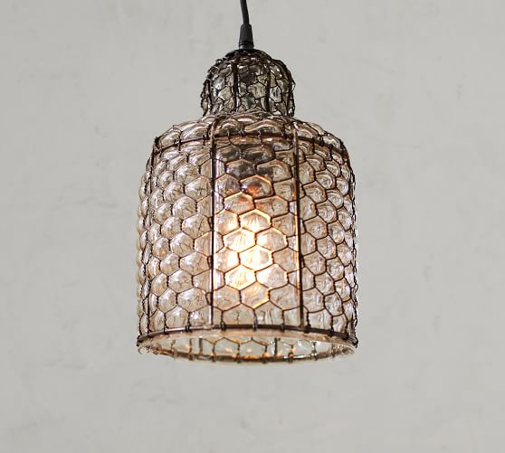 Harlowe Wire Glass Indoor Outdoor Pendant Pottery Barn