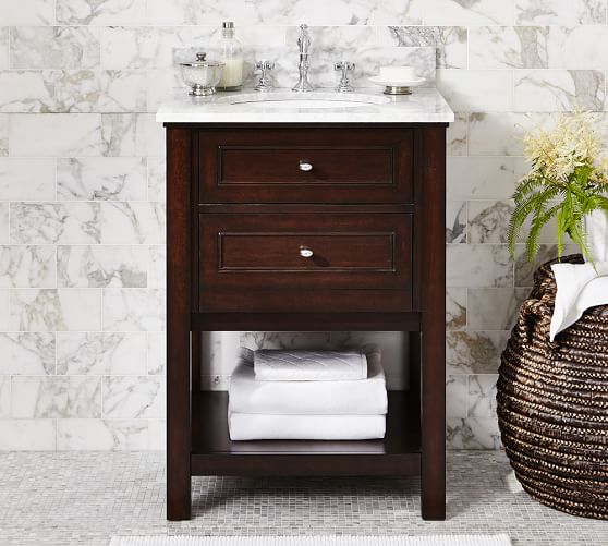 Classic Single Sink Mini Console Espresso Finish Pottery Barn