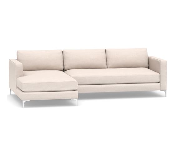 Jake Upholstered Fabric Sofa with Chaise Pottery Barn