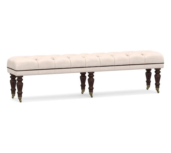 Raleigh Tufted King Bench With Nailheads Pottery Barn