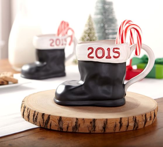 Santa Boot 2015 Coffee Mug Pottery Barn