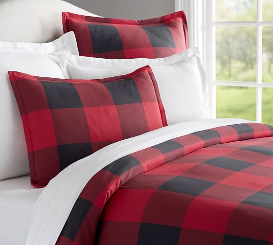 Buffalo Check Duvet Cover Full Queen Red Black