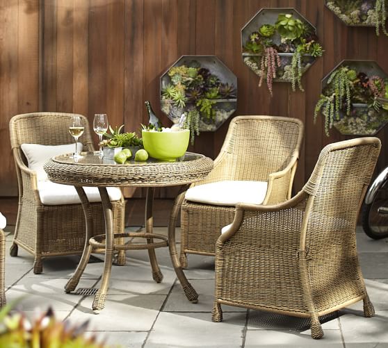 Saybrook All Weather Wicker Round Bistro Table Armchair Set Weather Wicker Round Bistro Table