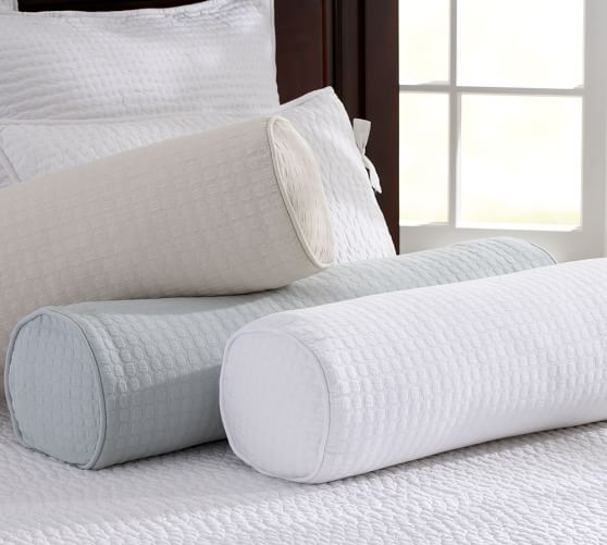 Cameron Organic Cotton Matelasse Bolster Pillow Cover 8 X 30