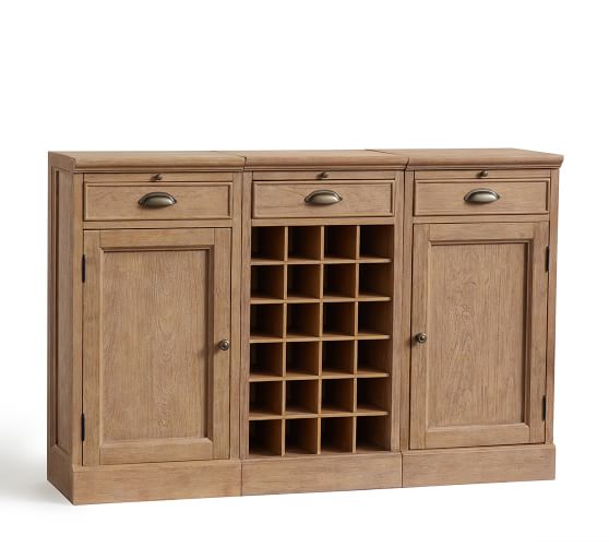 Modular Bar Buffet With 1 Wine Grid Pottery Barn