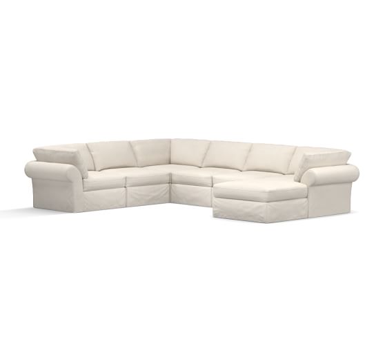 Pb Air Roll Arm 7 Piece Reversible Sectional Slipcover
