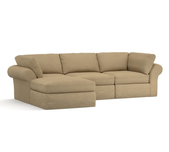 Pb Air Roll Arm 4 Piece Sofa Chaise Sectional Slipcover
