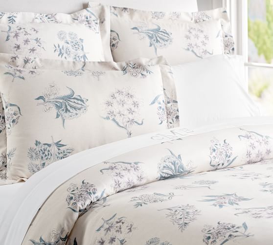 Abigail Floral Duvet Cover King Cal King Lilac Pottery Barn