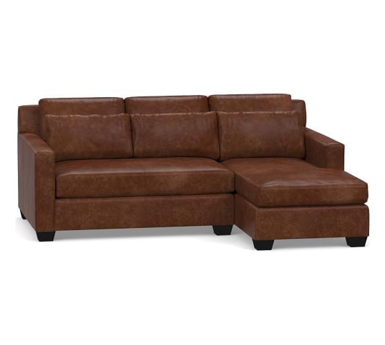 York Square Arm Deep Seat Leather Chaise Sofa Sectional York Square Arm Deep Seat Leather Chaise Sofa Sectional