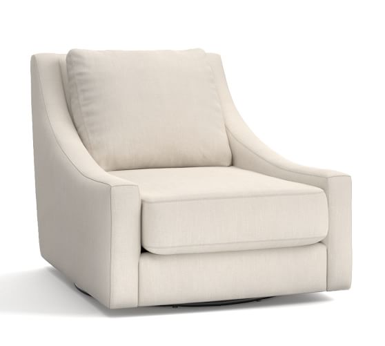 Aiden Upholstered Swivel Armchair Polyester Wrapped Cushions