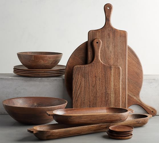 Chateau Acacia Wood Dough Bowls Pottery Barn