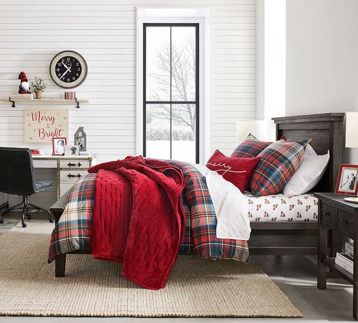 Declan Plaid Organic Duvet Cover & Shams