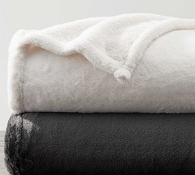 Pottery Barn | Faux Fur Cozy Throw Blanket (ivory)