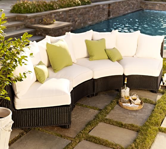 Palmetto All Weather Wicker Rounded Armless Chair Black Pottery Barn - Rounded Sectional Patio Furniture Palmetto All Weather Wicker Rounded Armless Chair Black Pottery Barn - Rounded Sectional Patio Furniture