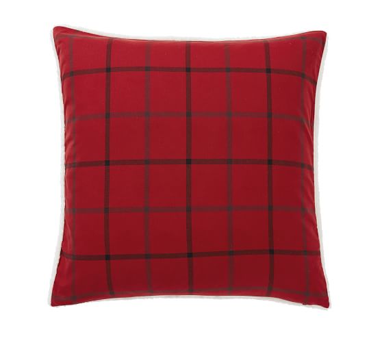 Anderson Windowpane Sherpa Decorative Pillow Pottery Barn