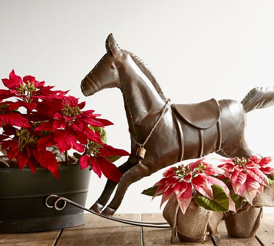 Faux Potted Pink Poinsettia Pottery Barn