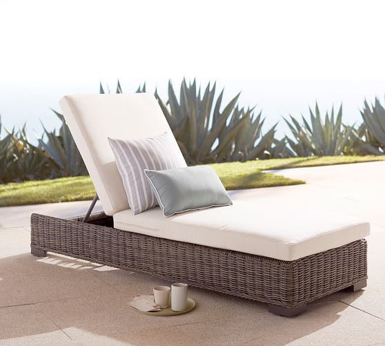 Huntington All Weather Wicker Outdoor Chaise Lounge Pottery Barn Outdoor Chaise Lounge
