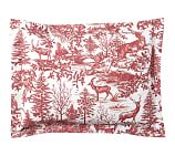 Alpine Toile Print Organic Cotton Sham, Standard, Red