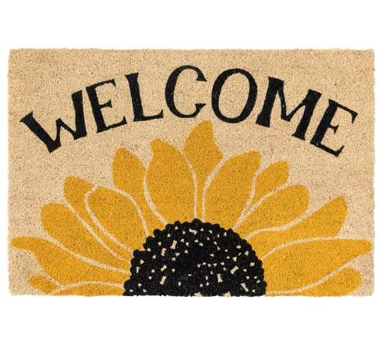 Sunflower Welcome Doormat Pottery Barn