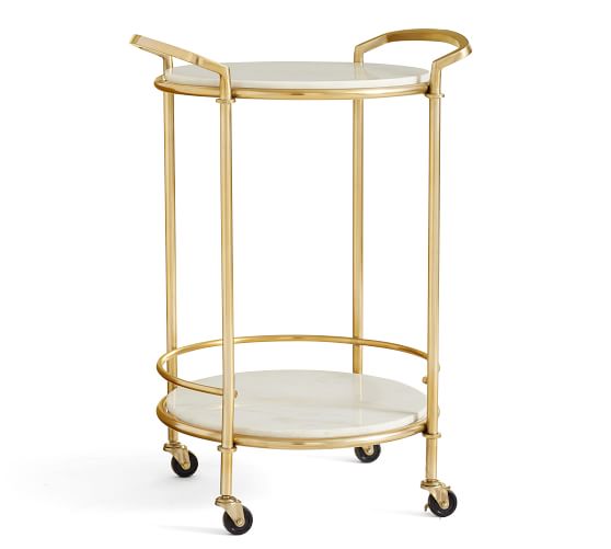 Monique Lhuillier Marble Bar Cart Pottery Barn