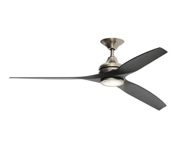 60 Spitfire Indoor Outdoor Ceiling Fan Brushed Nickel Pottery Barn