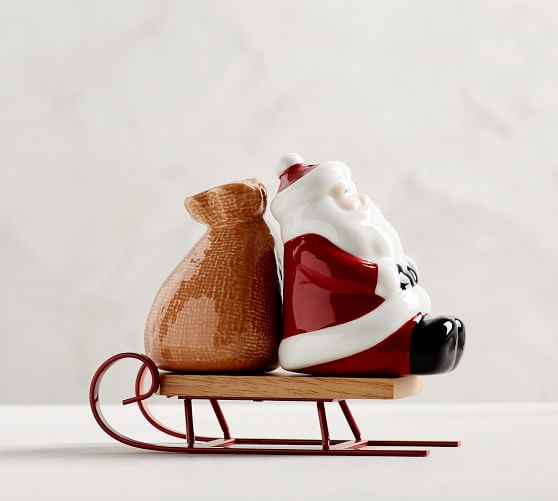 Santa S Sled Salt Pepper Shakers Pottery Barn