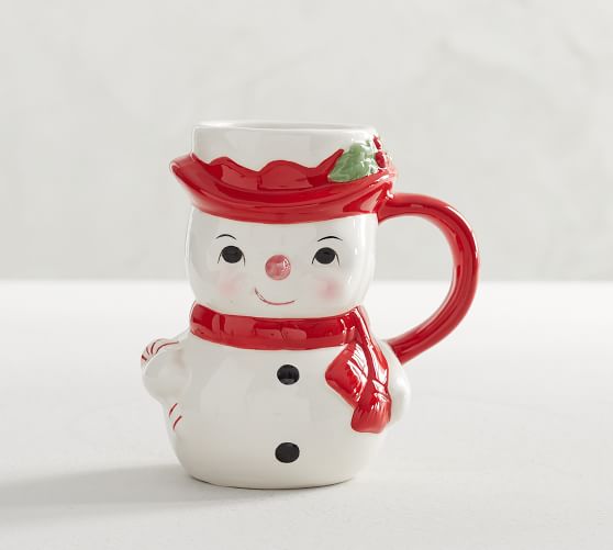 Snowman Figural Coffee Mug Pottery Barn