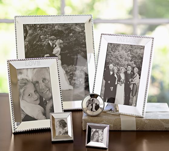 Personalized Beaded Silver Plated Frames Pottery Barn