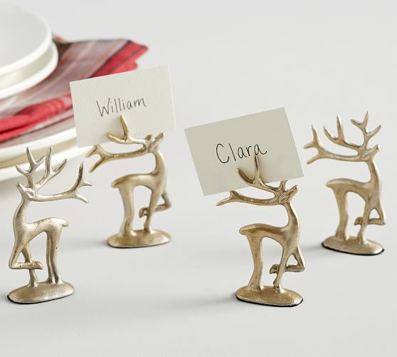 Merry Reindeer Place Card Holders Set Of 4 Pottery Barn