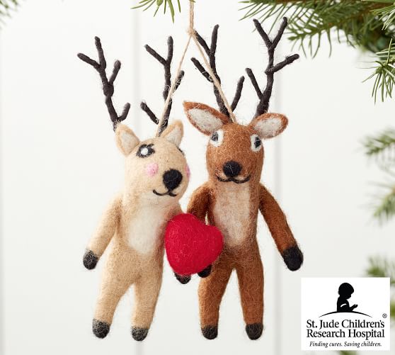 St Jude Felt Reindeer Ornament Pottery Barn