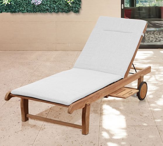 Ardine Teak Single Chaise Lounge Pottery Barn