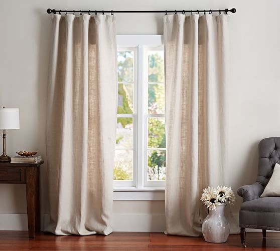 Belgian Linen Curtain Made With Libeco Linen Natural Pottery Barn