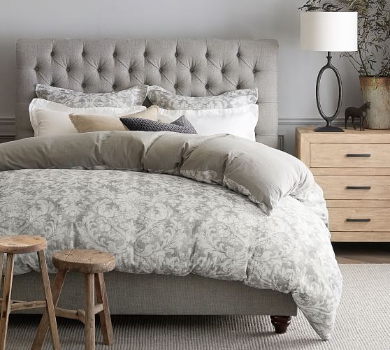 Talisa Printed Patterned Duvet Cover Gray Pottery Barn