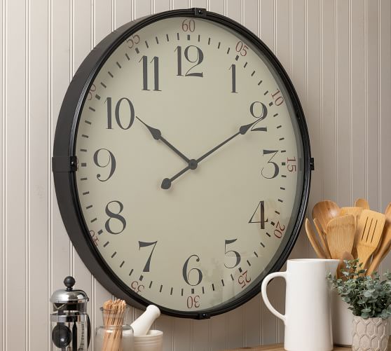 Classic Wall Clock Black Pottery Barn
