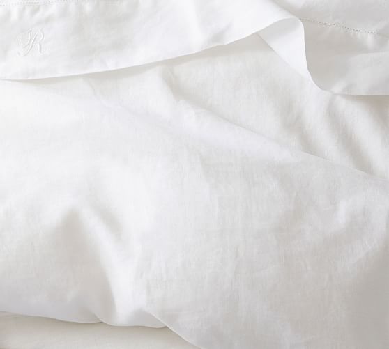 Belgian Flax Linen Duvet Cover, Full/Queen, White Pottery Barn