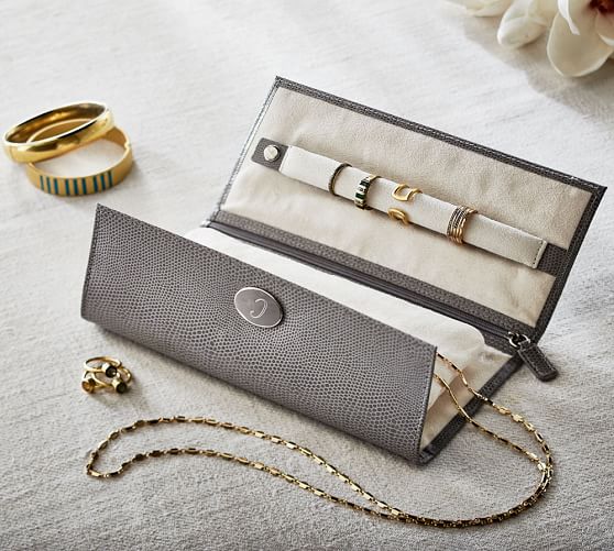 Mckenna Leather Jewelry Roll Pottery Barn