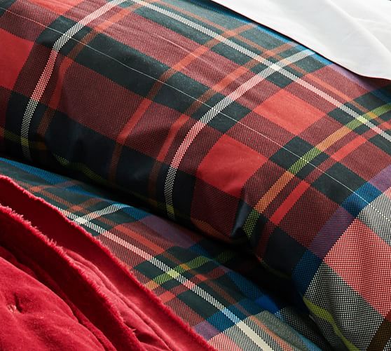 Declan Plaid Organic Duvet Cover Shams Pottery Barn