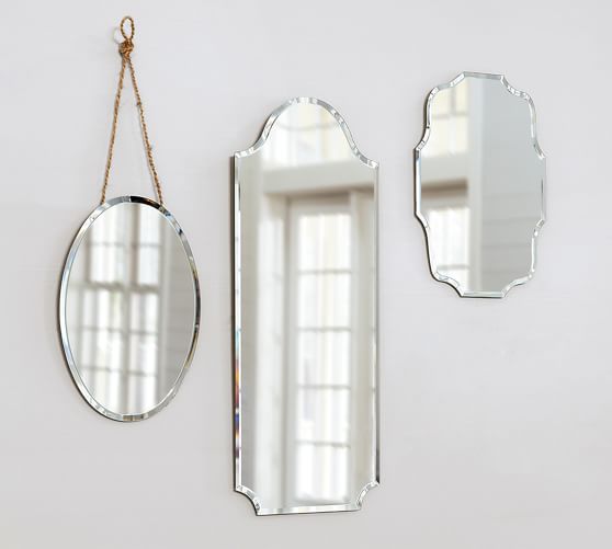 Eleanor Frameless Wall Mirrors Pottery Barn Eleanor Frameless Wall Mirrors