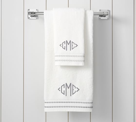 Pearl Embroidered Organic Towels Pottery Barn