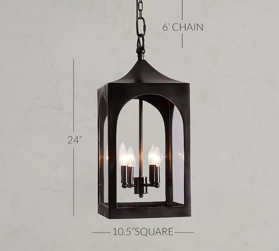 Caleb Indoor Outdoor Pendant Bronze Glass Pottery Barn